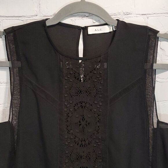 A.L.C. black silk and lace tank top - Picture 2 of 10